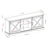 White Sliding Barn Door Media Cabinet