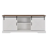 White Sliding Barn Door Media Cabinet