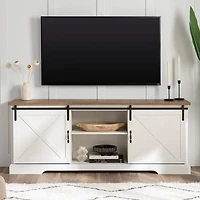 White Sliding Barn Door Media Cabinet