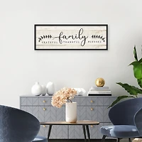 Family Thankful Grateful Blessed Wood Wall Plaque
