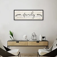 Family Thankful Grateful Blessed Wood Wall Plaque