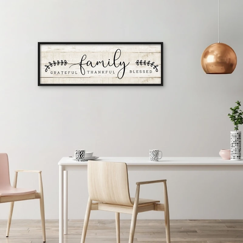 Family Thankful Grateful Blessed Wood Wall Plaque