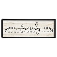 Family Thankful Grateful Blessed Wood Wall Plaque