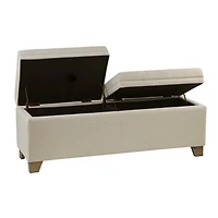 Neutral Split Seat Jackson Storage Bench