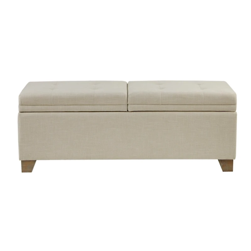 Neutral Split Seat Jackson Storage Bench