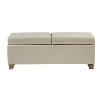 Neutral Split Seat Jackson Storage Bench