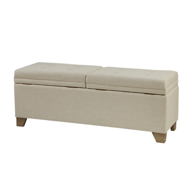 Neutral Split Seat Jackson Storage Bench