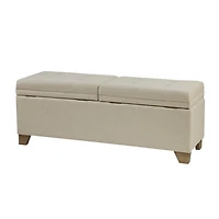 Neutral Split Seat Jackson Storage Bench
