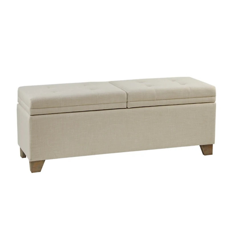 Neutral Split Seat Jackson Storage Bench