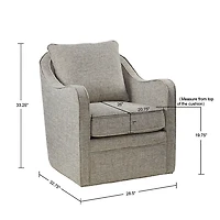 Gray Swivel Upholstered Wide Seat Accent Chair