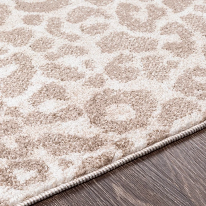 Toasted Brown Cheetah Print Area Rug, 5x7