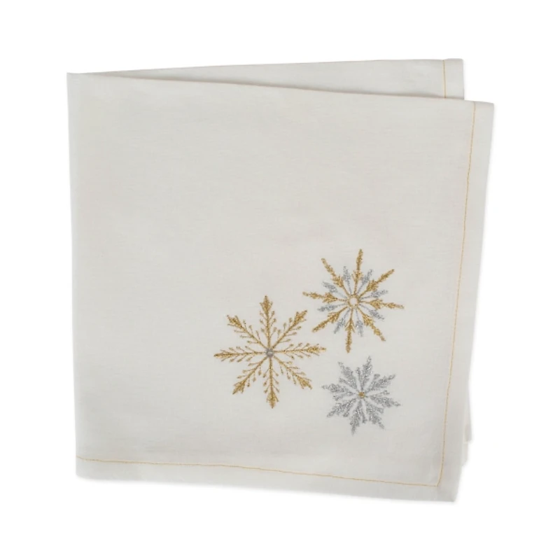 Embroidered Sparkle Snowflakes Napkins, Set of 6