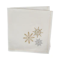 Embroidered Sparkle Snowflakes Napkins, Set of 6