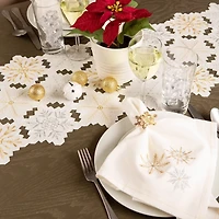 Embroidered Sparkle Snowflakes Napkins, Set of 6