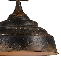 Lucida Black Distressed Metal Pendant Light