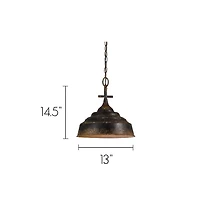 Lucida Black Distressed Metal Pendant Light