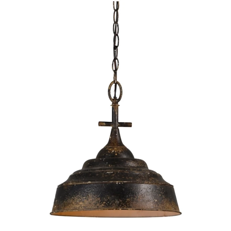 Lucida Black Distressed Metal Pendant Light