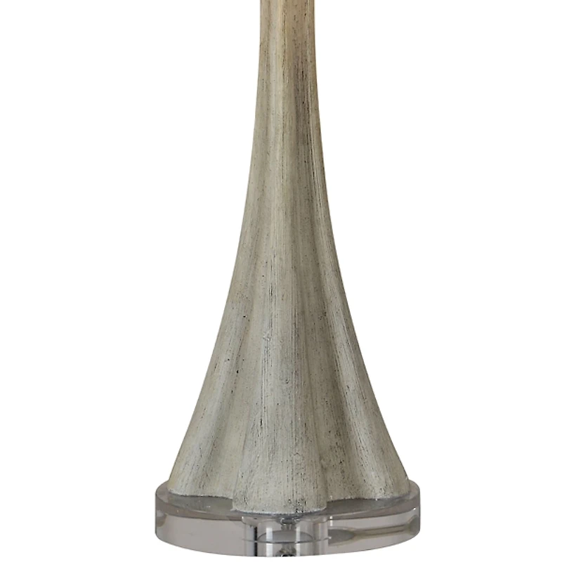 Gray Faux Wood Table Lamps, Set of 2