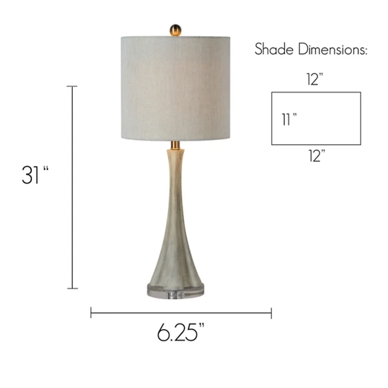 Gray Faux Wood Table Lamps, Set of 2