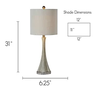 Gray Faux Wood Table Lamps, Set of 2