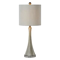 Gray Faux Wood Table Lamps, Set of 2
