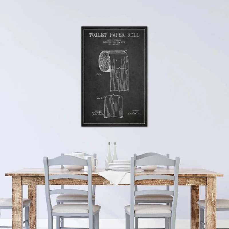Toilet Paper Patent Canvas Art Print, 18x26 in.