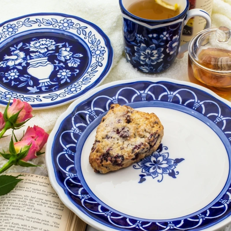 Blue Floral Hand Painted 16-pc. Dinnerware Set