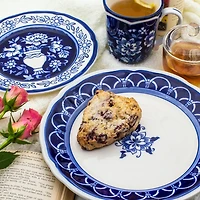 Blue Floral Hand Painted 16-pc. Dinnerware Set