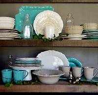 White Glazed Scalloped Ceramic Pasta Bowl