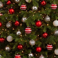 Red and Silver Shatterproof Ornaments, Set of 64