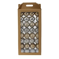 Silver and Gold Shatterproof Ornaments, Set of 64