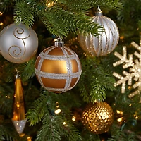 Gold and Silver Shatterproof Ornaments, Set of 52