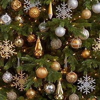 Gold and Silver Shatterproof Ornaments, Set of 52
