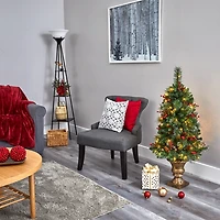 4 ft. Pre-Lit Berry and Pine Tree in Urn