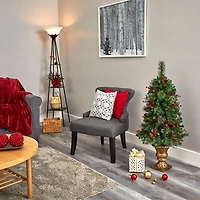 4 ft. Pre-Lit Berry and Pine Tree in Urn