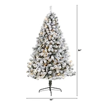 7 ft. Flocked Lit West Virginia Fir Christmas Tree