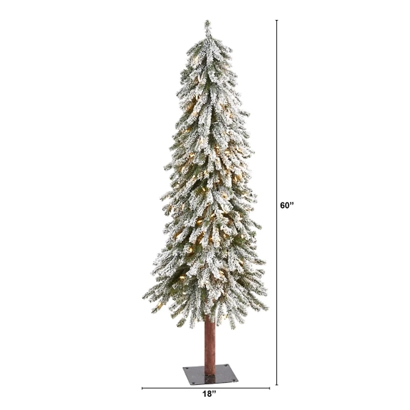 5 ft. Flocked Pre-Lit Grand Alpine Christmas Tree