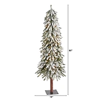 5 ft. Flocked Pre-Lit Grand Alpine Christmas Tree