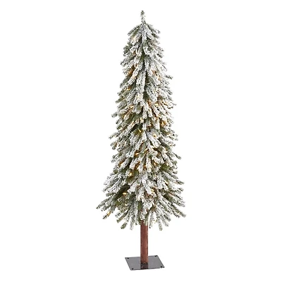 5 ft. Flocked Pre-Lit Grand Alpine Christmas Tree