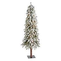 5 ft. Flocked Pre-Lit Grand Alpine Christmas Tree