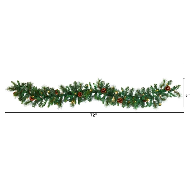 Mixed Pine Clear LED Lighted Garland