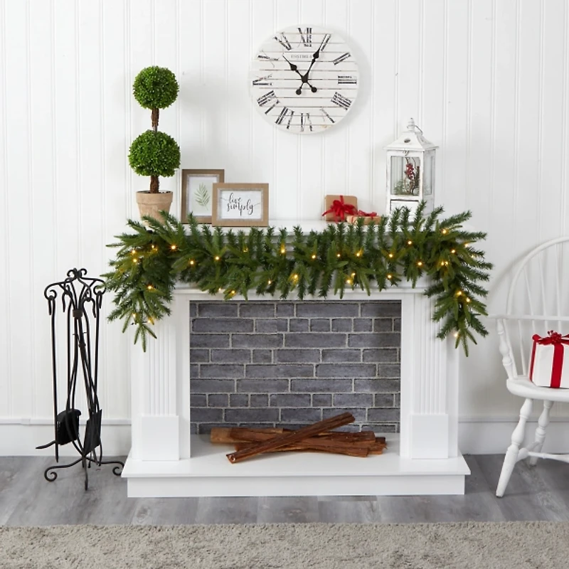 Green Pine Clear LED Garland