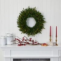 Long Pine Clear LED Wreath