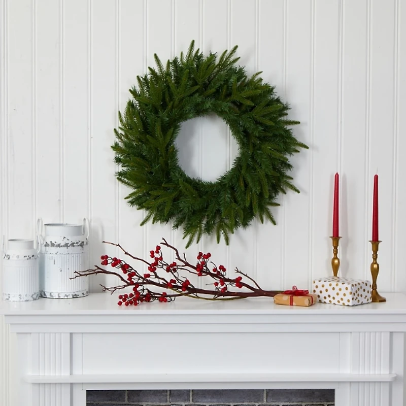 Long Pine Clear LED Wreath