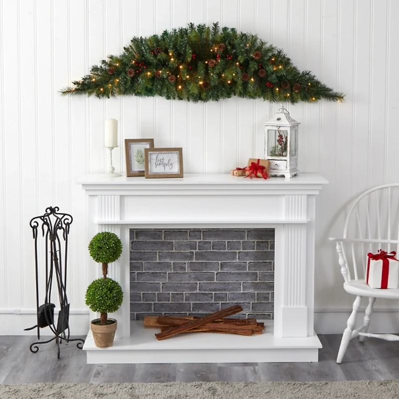 Pine and Berry LED Swag