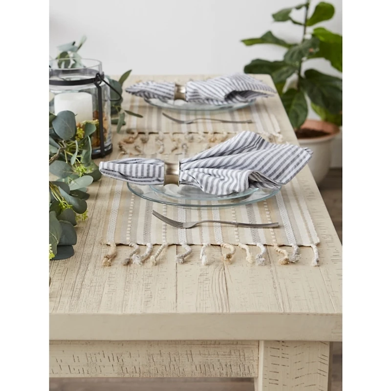 Natural Tonal Stripe Placemats, Set of 6