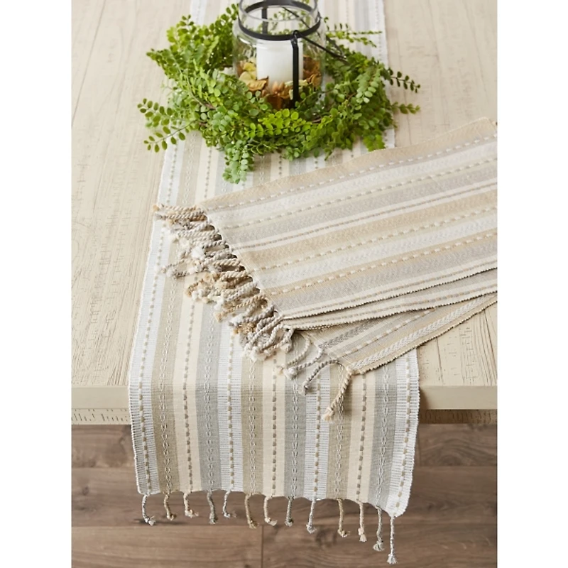 Natural Tonal Stripe Placemats, Set of 6
