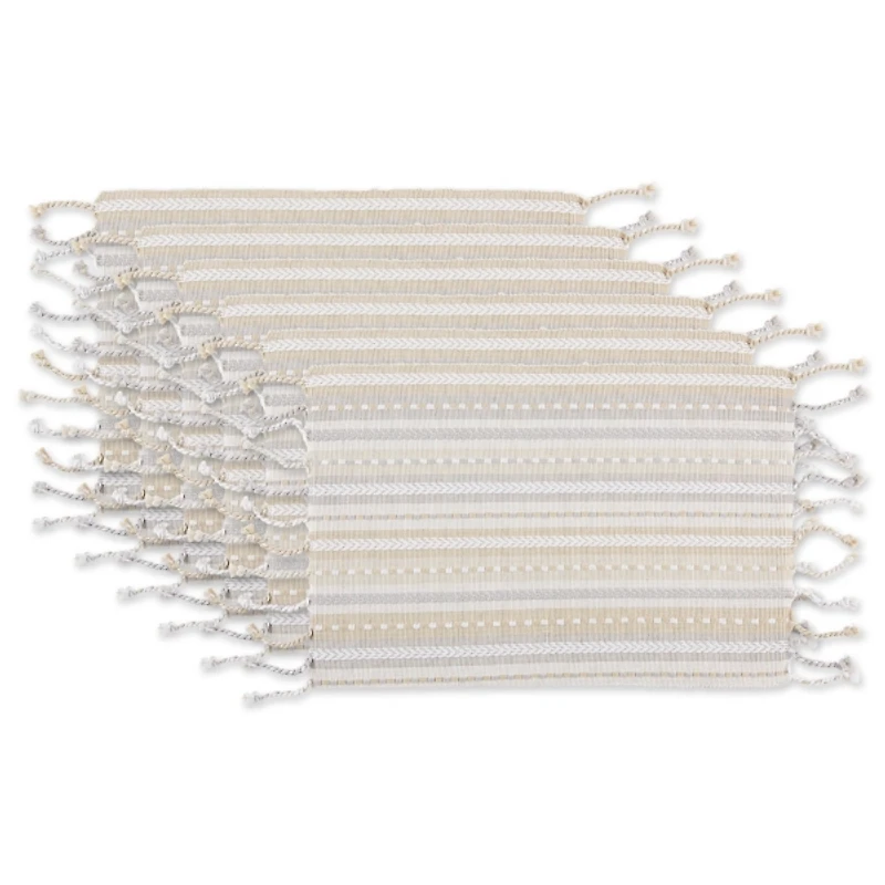 Natural Tonal Stripe Placemats, Set of 6