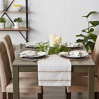 Stone Zig Zag Dobby Stripe Runner