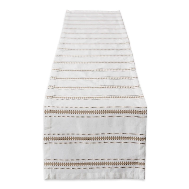 Stone Zig Zag Dobby Stripe Runner